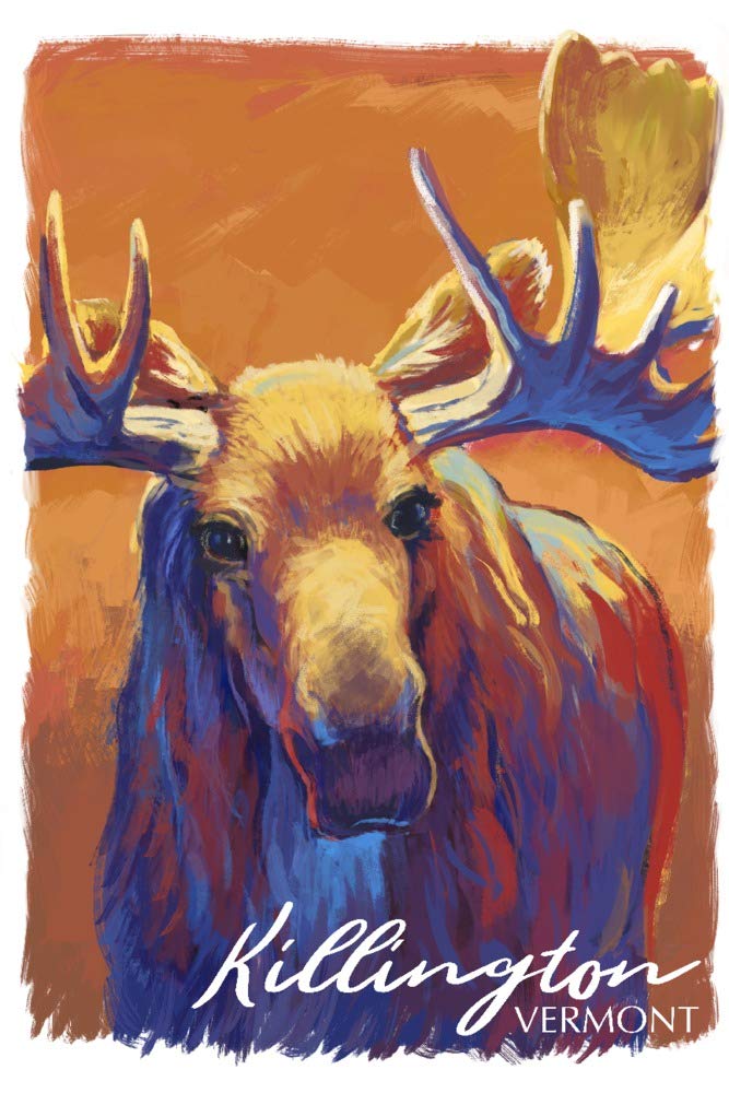 Killington Vermont Moose Wall Art - 16x24 Gallery Quality Metal Print, Aluminum Decor for Home & Office - Perfect for Rustic Cabin, Lodge, or Wildlife Themed Spaces