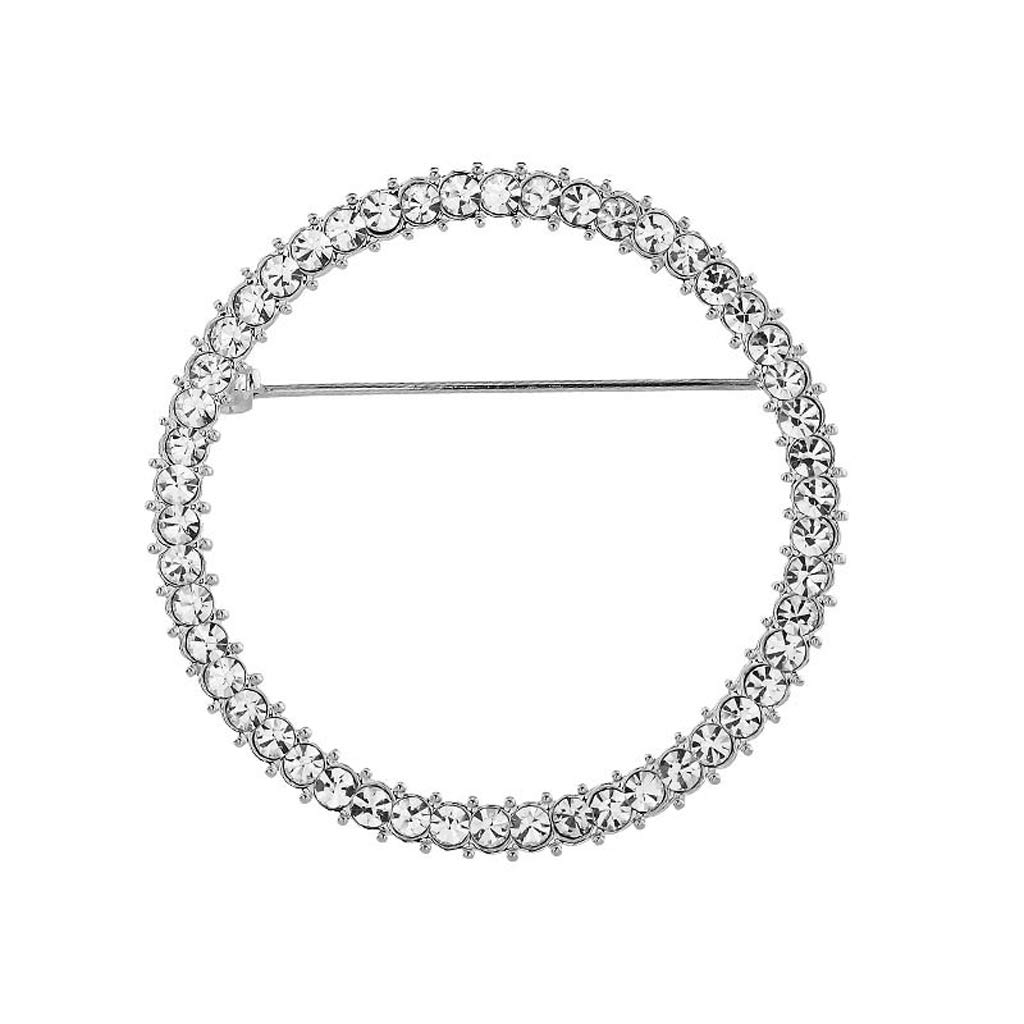 Elegant Round Crystal Glasses Holder Brooch - Stylish Reading Glasses Chain Pin for Women | Perfect for Office, Reading, and Everyday Use