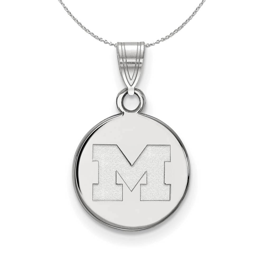 The Black Bow Sterling Silver U. of Michigan Small Disc Pendant Necklace – Perfect for Graduation Gifts and Alumni Pride