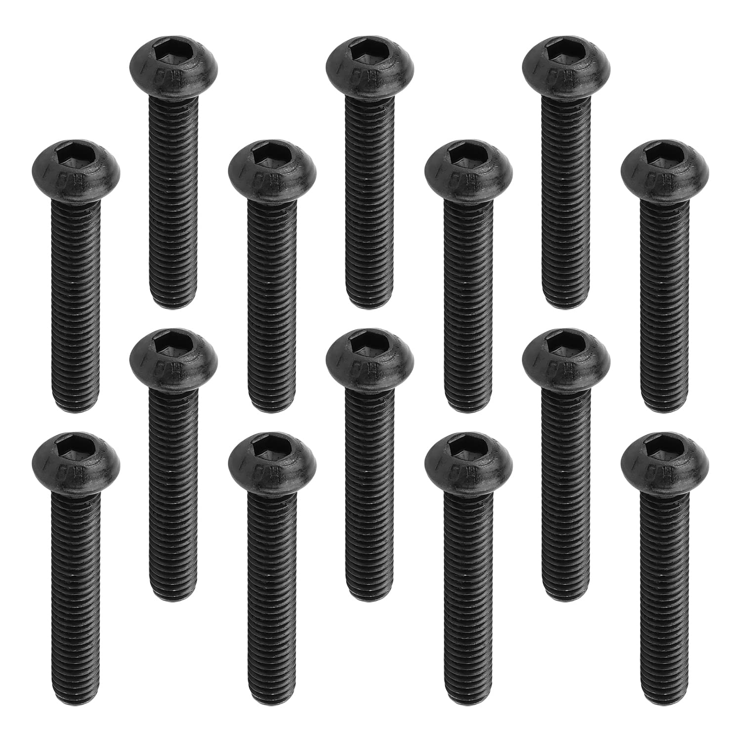 20Pcs M6x35mm Black Hex Socket Screws for Furniture Assembly
