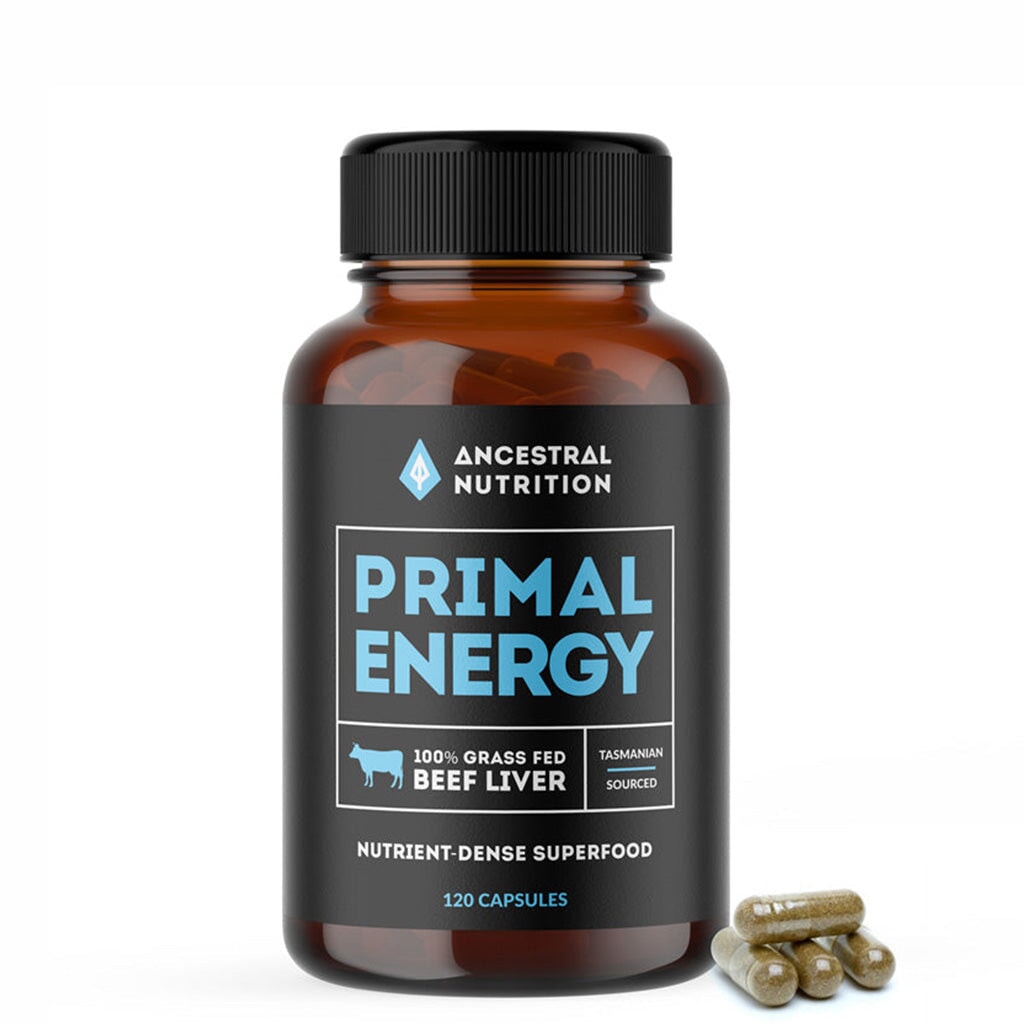 Ancestral Nutrition Primal Energy Beef Liver Supplement - Grass Fed, Freeze Dried, Rich in Iron & B12 - Boost Energy & Support Immune System - Perfect for Keto, Paleo & Low Carb Diets