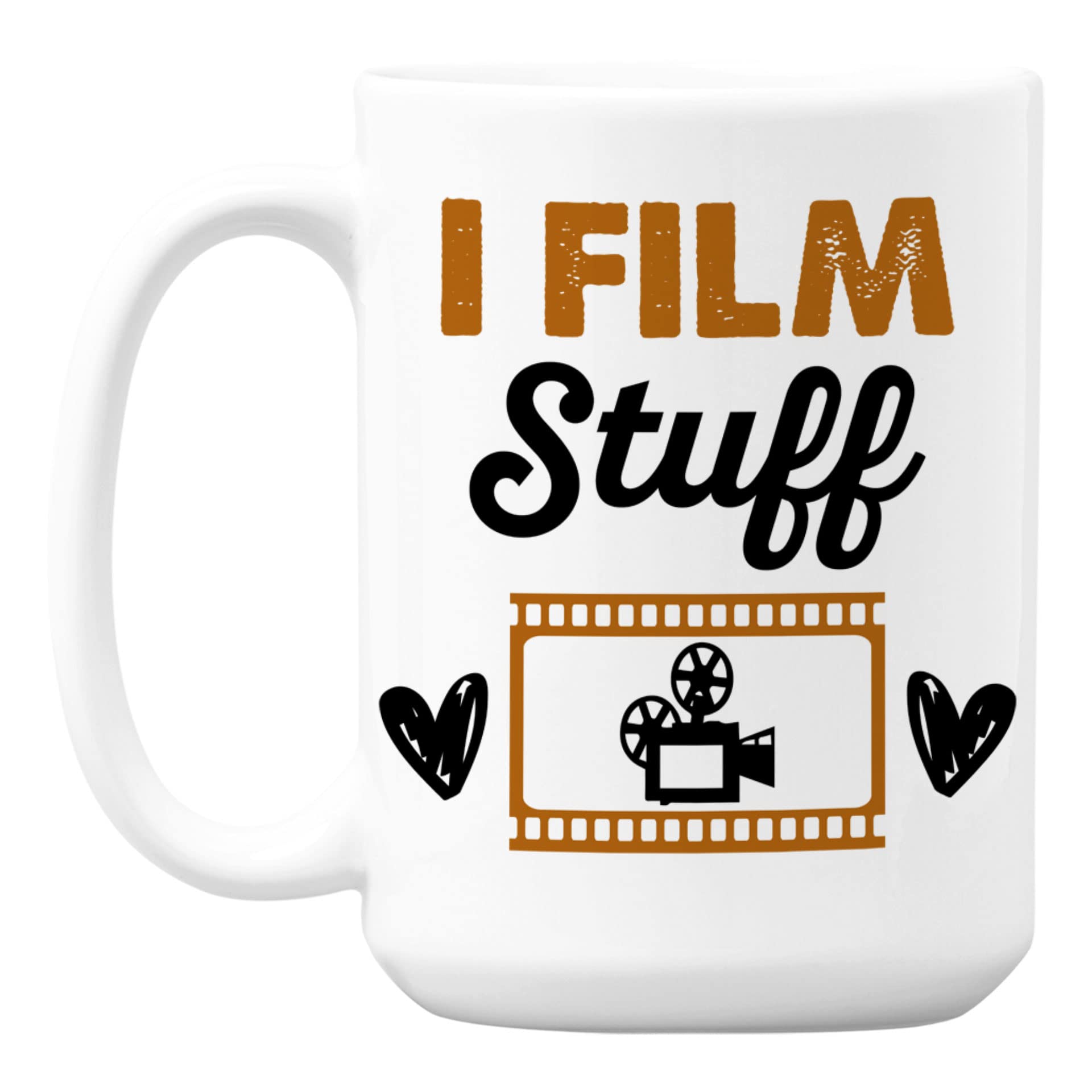 Professional White Ceramic Coffee & Tea Mug for Cinematographers - 15oz Insulated Travel Cup - Perfect for Film Sets, Office & Home Use