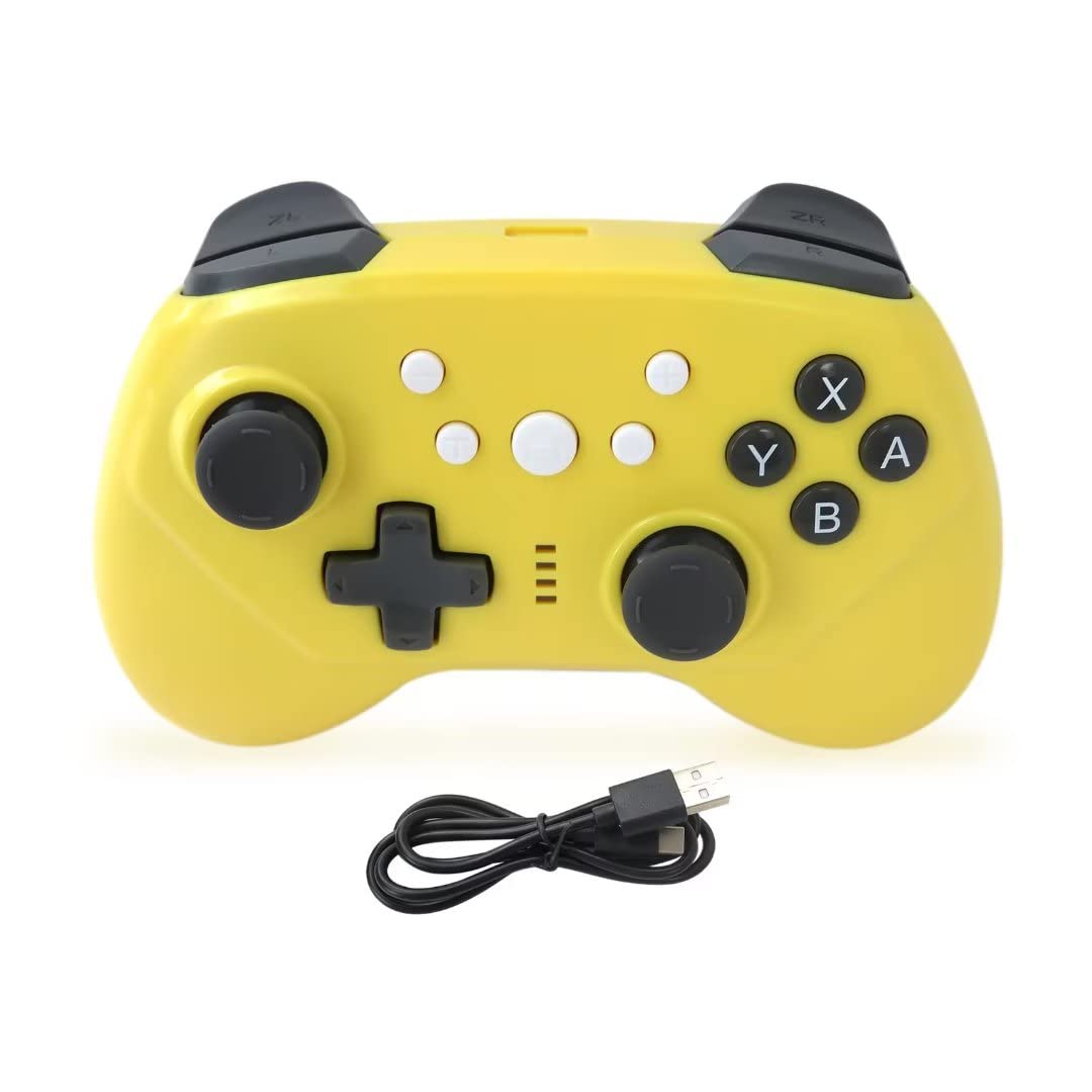 Wireless Controller for Nintendo Switch & PC - 600mAh Rechargeable with Type-C - Gaming & Entertainment (Yellow)