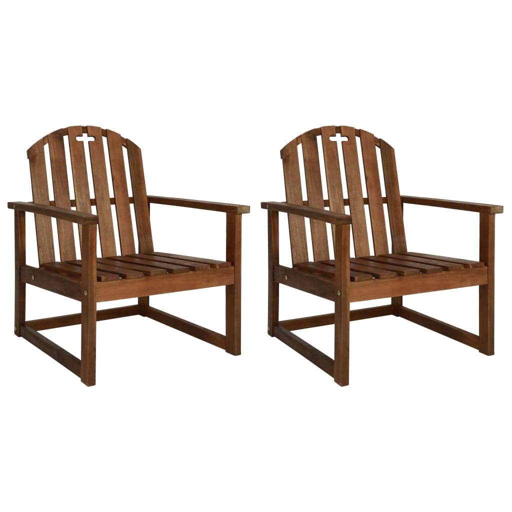 HLLNME Outdoor Wooden Armchairs & Sofa Chairs - Patio, Garden, Deck, Backyard & Fire Pit Seating - Durable Brown Lawn Furniture for Relaxing & Entertaining