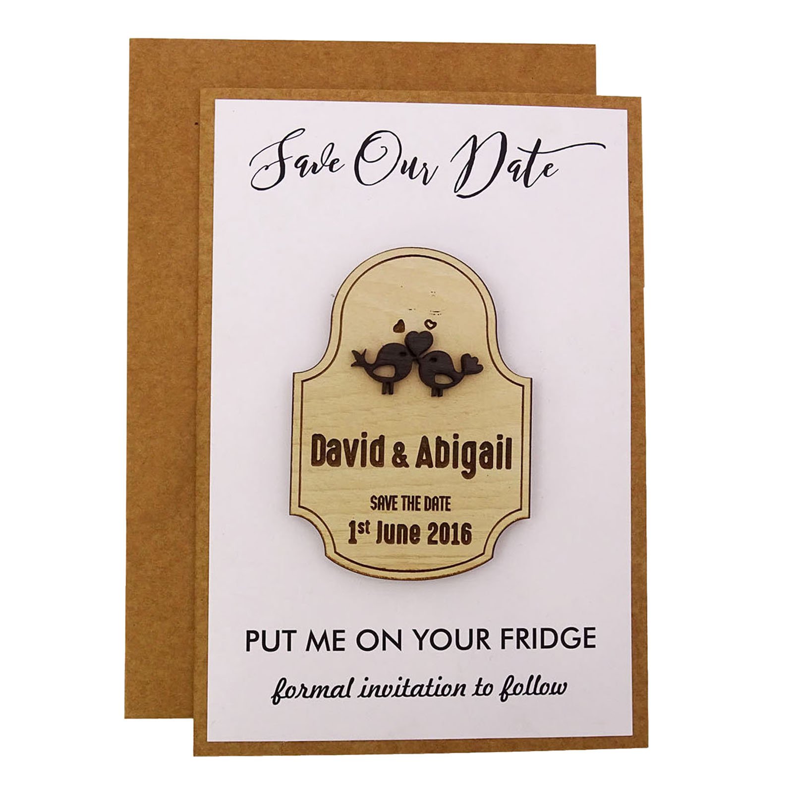 Personalized Rustic Wooden Save The Date Magnets - Engraved Wedding Announcement Cards - 50 Custom Wedding Invitation Magnets for Rustic Weddings, Bridal Showers & Anniversary Celebrations