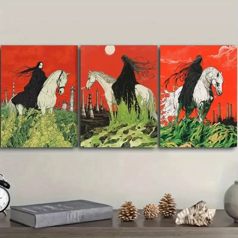 3-Piece Lady Liberty Metal Wall Art - Luxurious Contemporary Print, Ready to Hang - Perfect for Living Room, Office & Home Decor