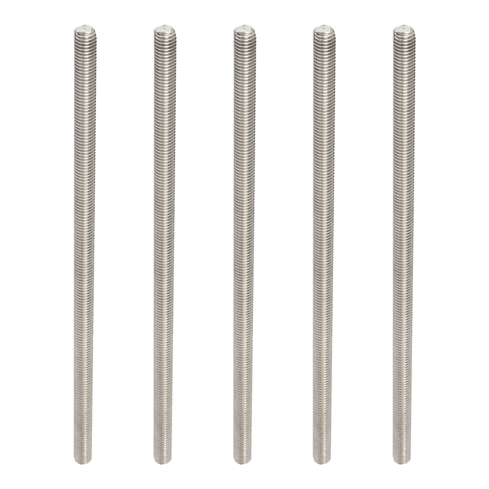Stainless Steel Threaded Rod M8x200mm - 5 Pack for Clamps & U-Bolts