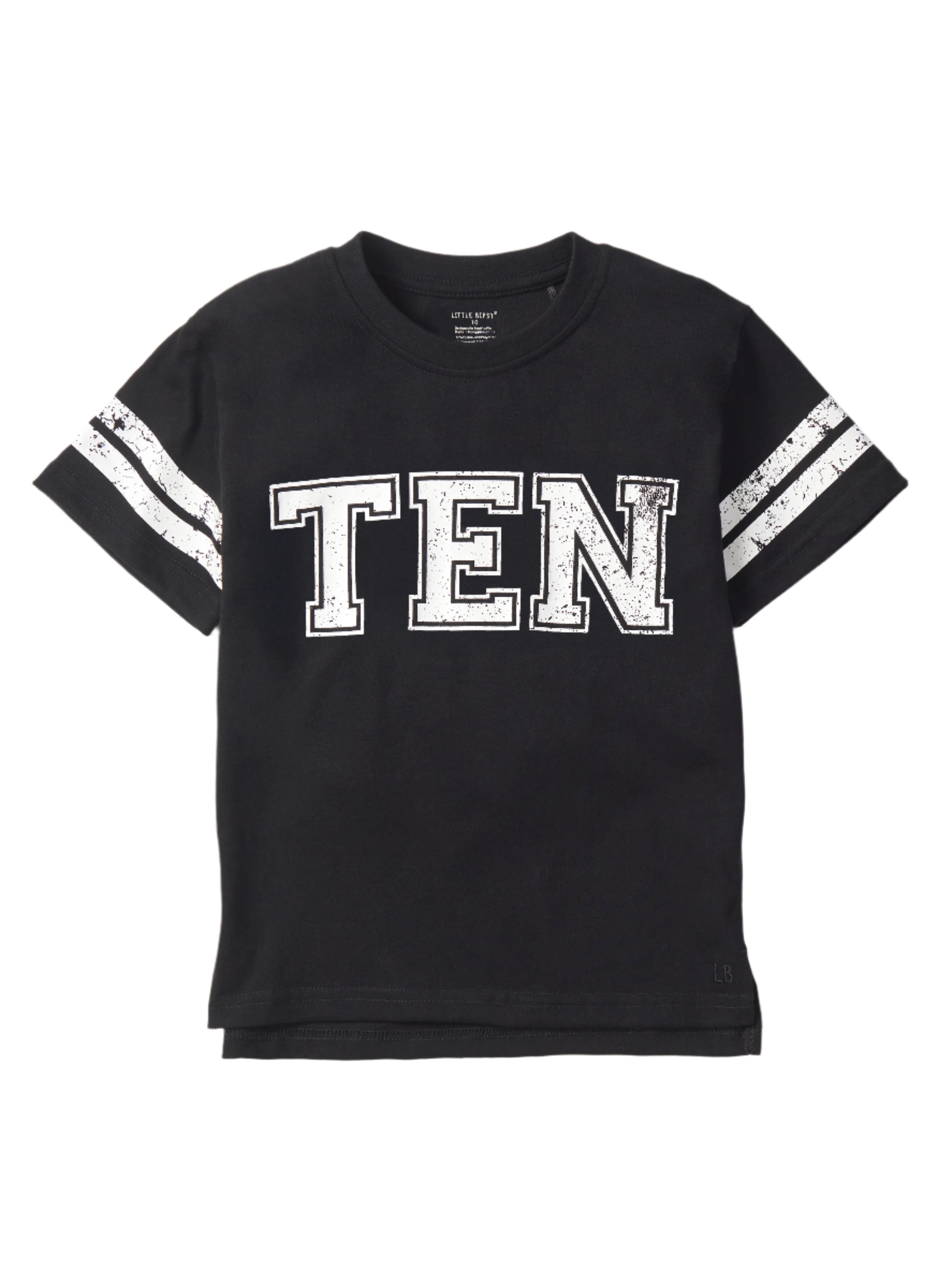Varsity 10th Birthday Elevated T-Shirt - Black | Soft Cotton Tee for Kids Birthday Parties & Celebrations