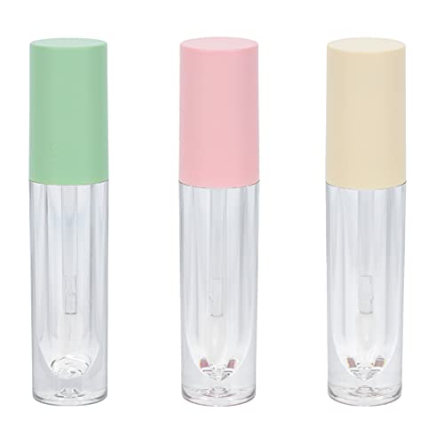 HEALLILY 3Pcs 8ml Lip Gloss Tubes - Refillable Empty Lipstick Tubes & 3.5ml Mascara Sub Bottles with Applicator (Beige, Green, Pink) - Perfect for DIY Lip Gloss, Makeup Travel Kit & Cosmetic Sample Storage