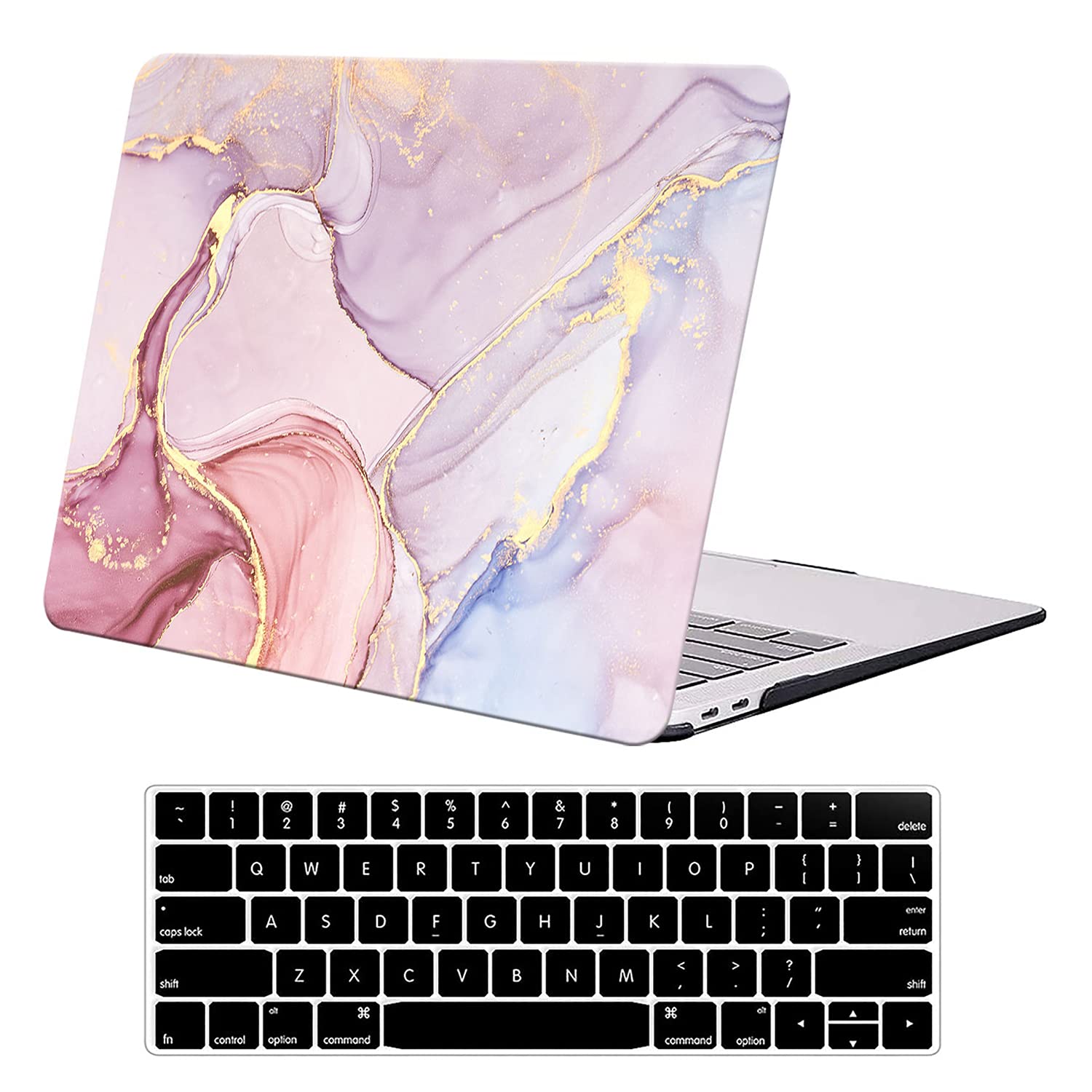 DTangLsm Hard Plastic Protective Case & Keyboard Cover for MacBook Pro 13 inch (2012-2015 Models A1425/A1502) - Silk Red | Compatible with Retina Display | Perfect for Office, Travel & Daily Use