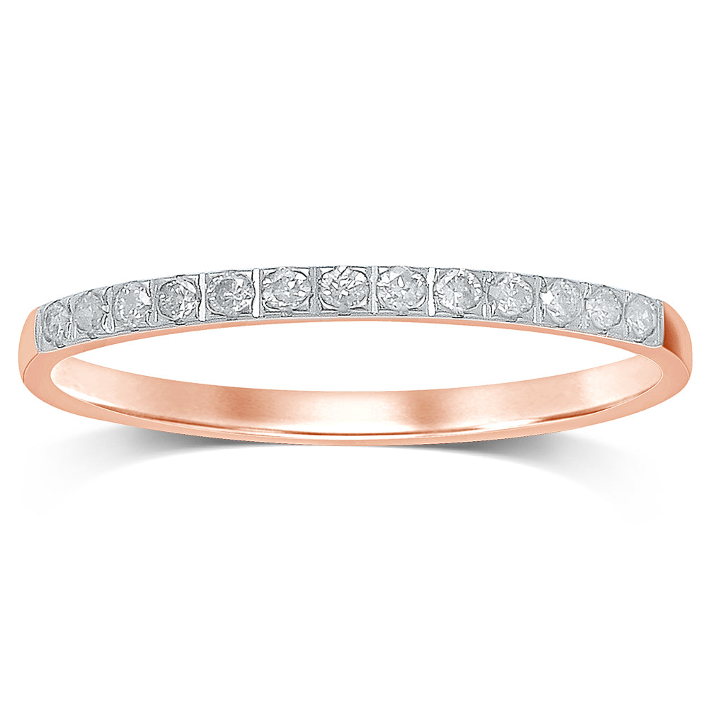 9ct Rose Gold Eternity Ring with 13 Diamonds - Elegant Wedding Band for Women, Perfect for Anniversaries, Engagements & Romantic Gifts