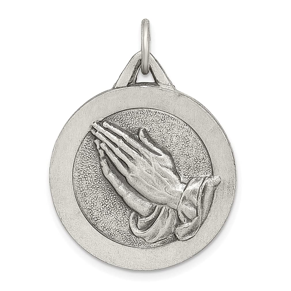 925 Sterling Silver Praying Hands Necklace - Religious Jewelry Gift for Women - Perfect for Church & Daily Wear
