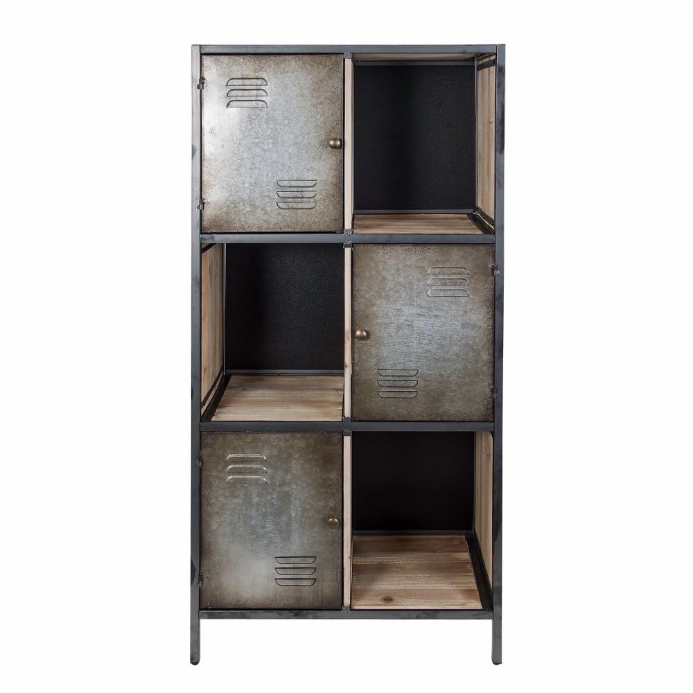 Rustic Weathered Steel Bookcase - Modern Industrial Bookshelf for Living Room, Office & Study | Durable & Stylish Home Storage Solution
