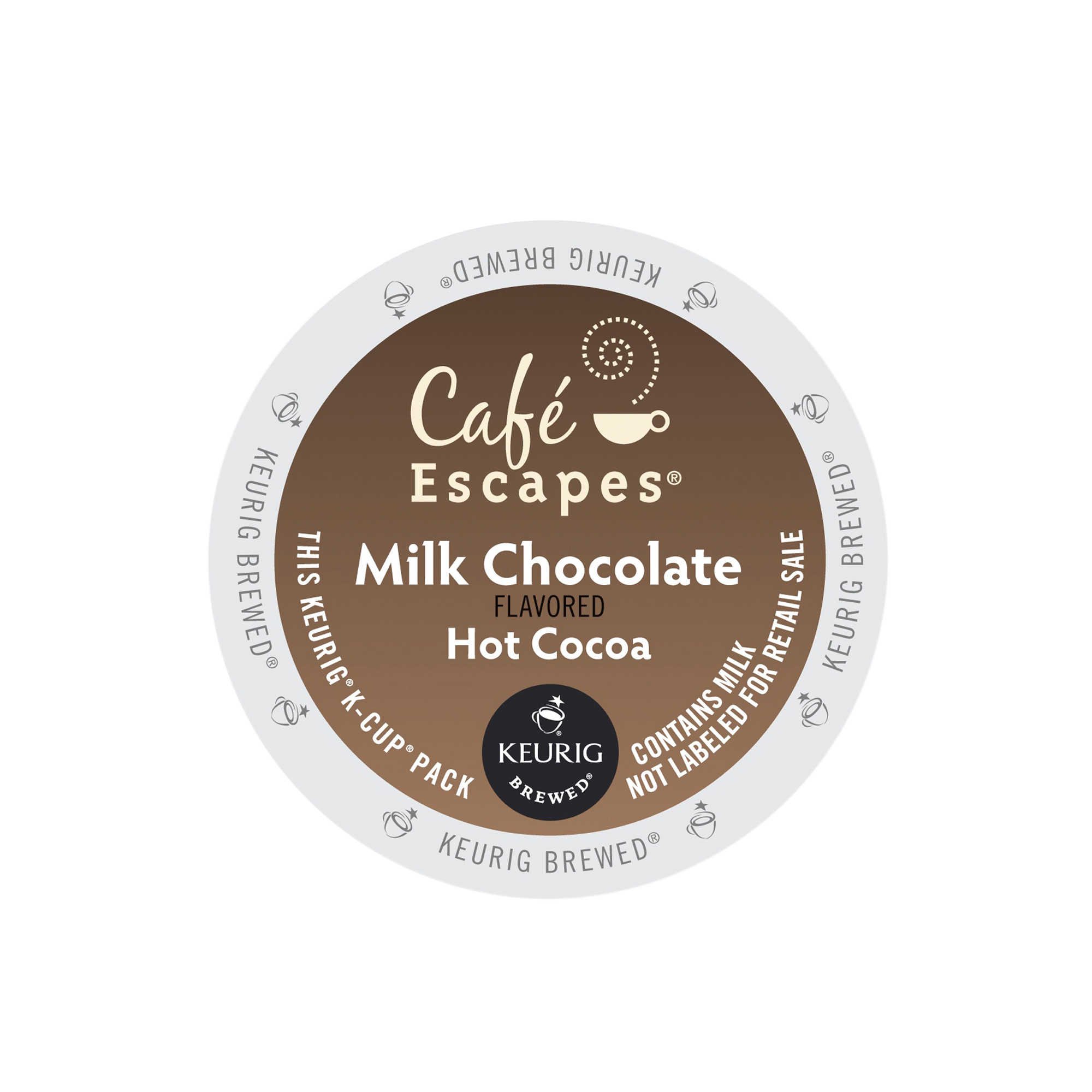 Green Mountain Cafe Escapes Milk Chocolate Hot Cocoa K-Cup Pods - Rich & Creamy Hot Chocolate Drink Mix for Keurig Brewers - Perfect for Cozy Winter Nights & Holiday Gatherings