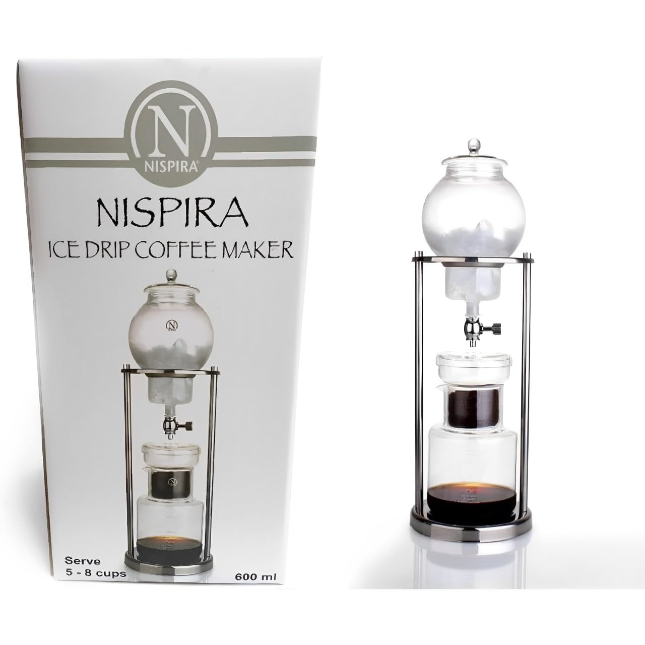 Premium Stainless Steel & Borosilicate Glass Cold Brew Coffee Maker - 600ml Iced Coffee Dripper for Smooth Low-Acid Coffee | Perfect for Home, Office & Outdoor Use