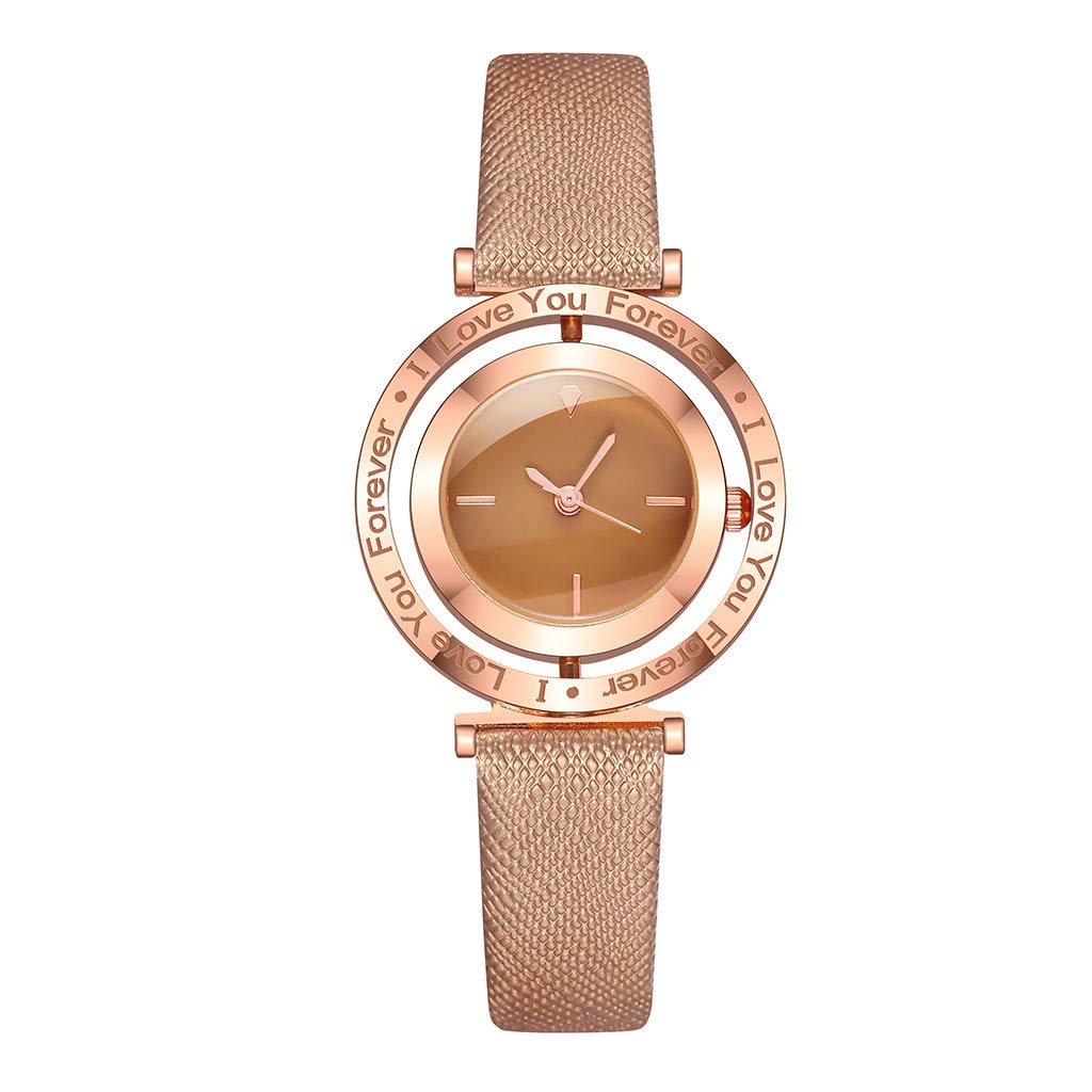 Women's Leather Strap Quartz Watch - Casual Analog for Daily Wear
