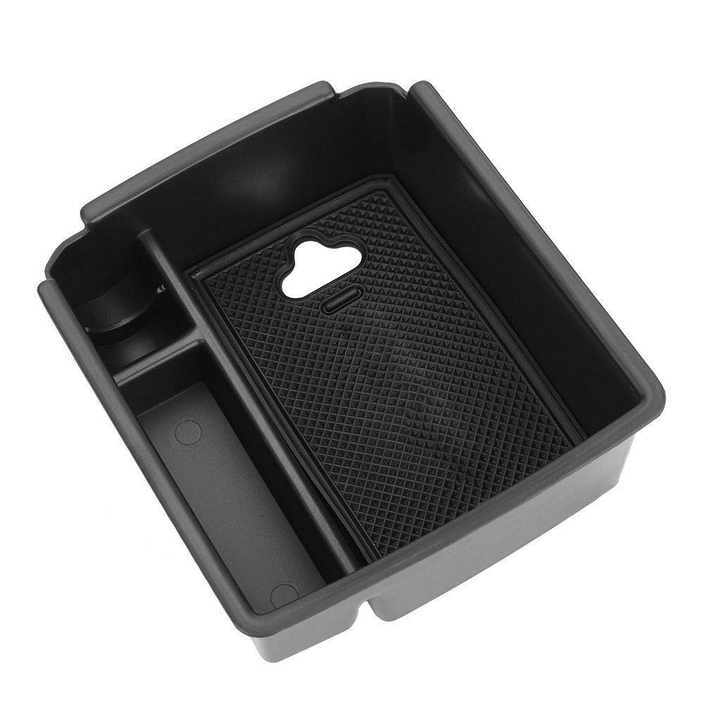 MACHSWON Car Center Console Organizer - Black Secondary Storage Box & Armrest Glove Tray for Sedan, SUV, Truck - Perfect for Phone, Keys, Sunglasses & Car Accessories