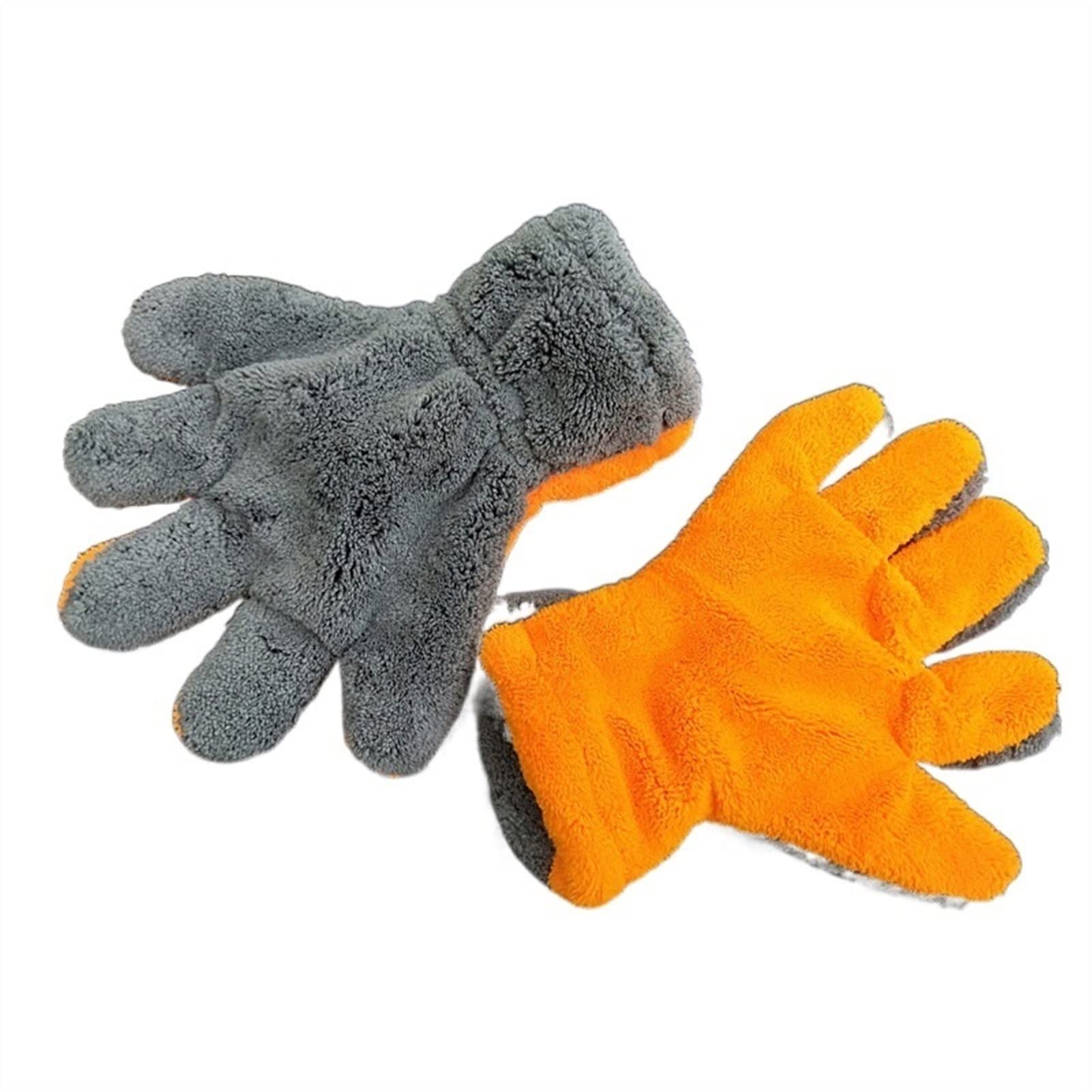Premium Microfiber Car Wash Gloves & Plush Towels Set - Super Soft Coral Fleece for Scratch-Free Vehicle Cleaning, Detailing & Waxing (2 Pairs) - Perfect for Cars, Trucks, Motorcycles & RV Washing