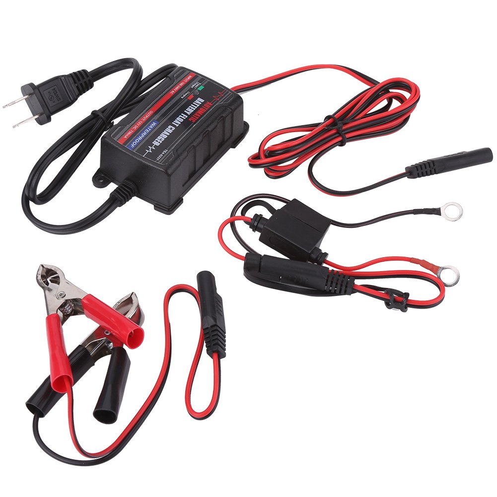 Anauto 0.75A 6V/12V Automatic Battery Charger & Maintainer for Car, Motorcycle, ATV, RV - Smart Trickle Charging with American Plug - Perfect for Winter Storage & Long-Term Vehicle Maintenance