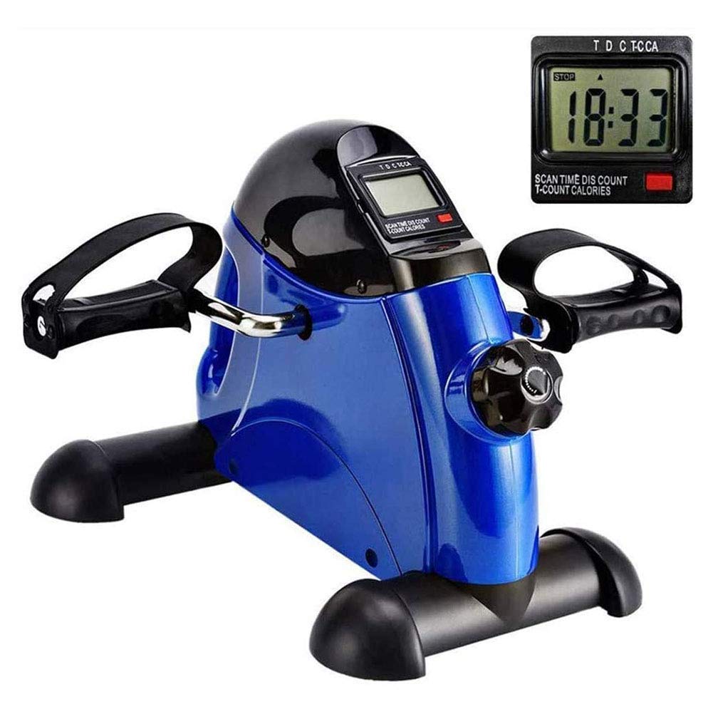 Portable Pedal Exerciser - Mini Exercise Bike with Electronic Display & Adjustable Tension - Handheld Indoor Fitness Equipment for Seniors & Physical Therapy - Perfect for Home Workouts, Office Exercises & Rehabilitation Training