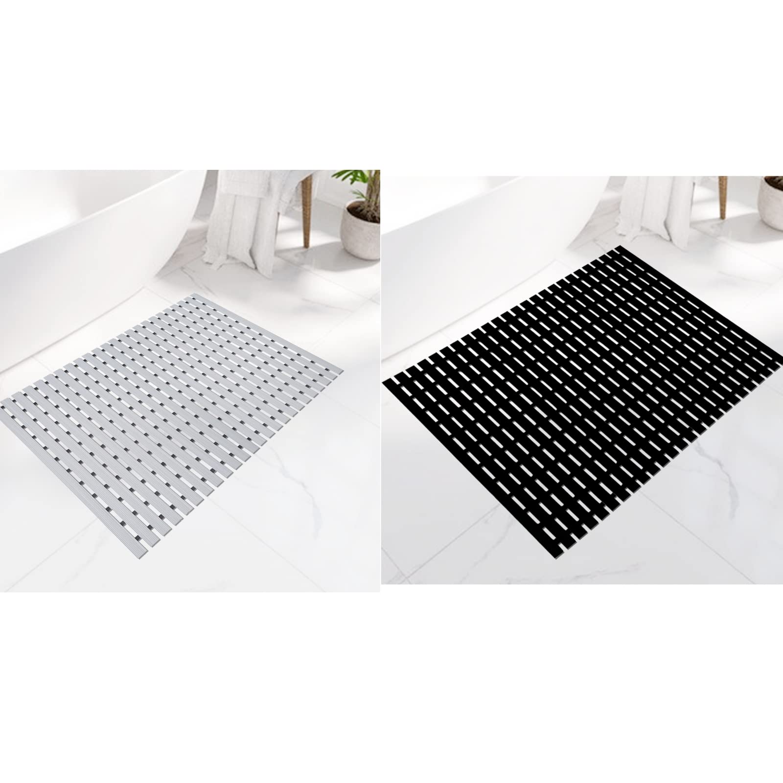 Non-Slip Bathroom Shower Mat Set - Soft & Absorbent Floor Mat for Bath Tub, Shower Stall - Anti-Fatigue Comfort, Quick Dry - Perfect for Bathroom, Spa, Gym Locker Room