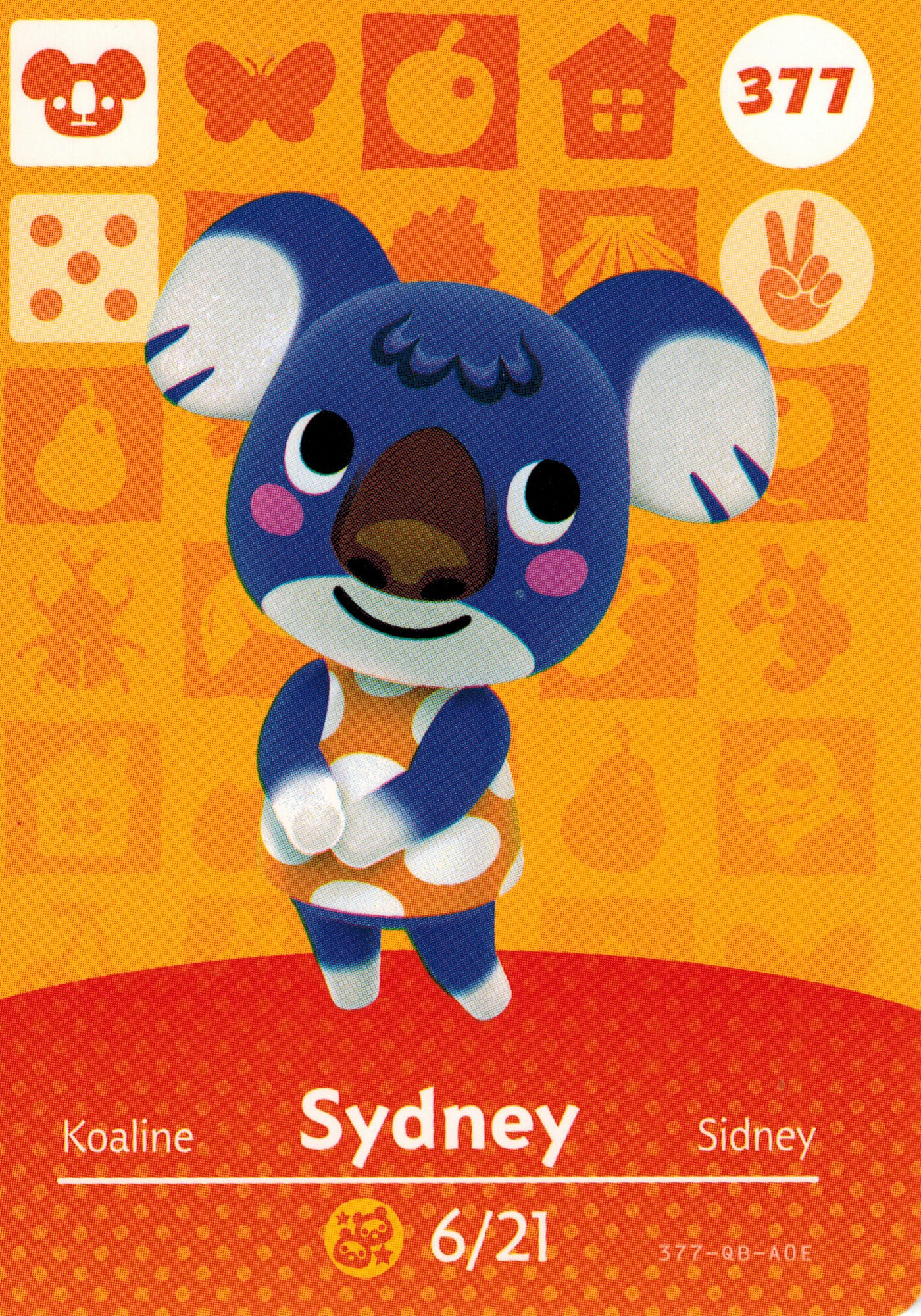 Nintendo Animal Crossing Happy Home Designer Amiibo Card Sydney 377/400 USA Version - Collectible Trading Card for Nintendo Switch & 3DS - Perfect for Animal Crossing Fans and Game Collectors