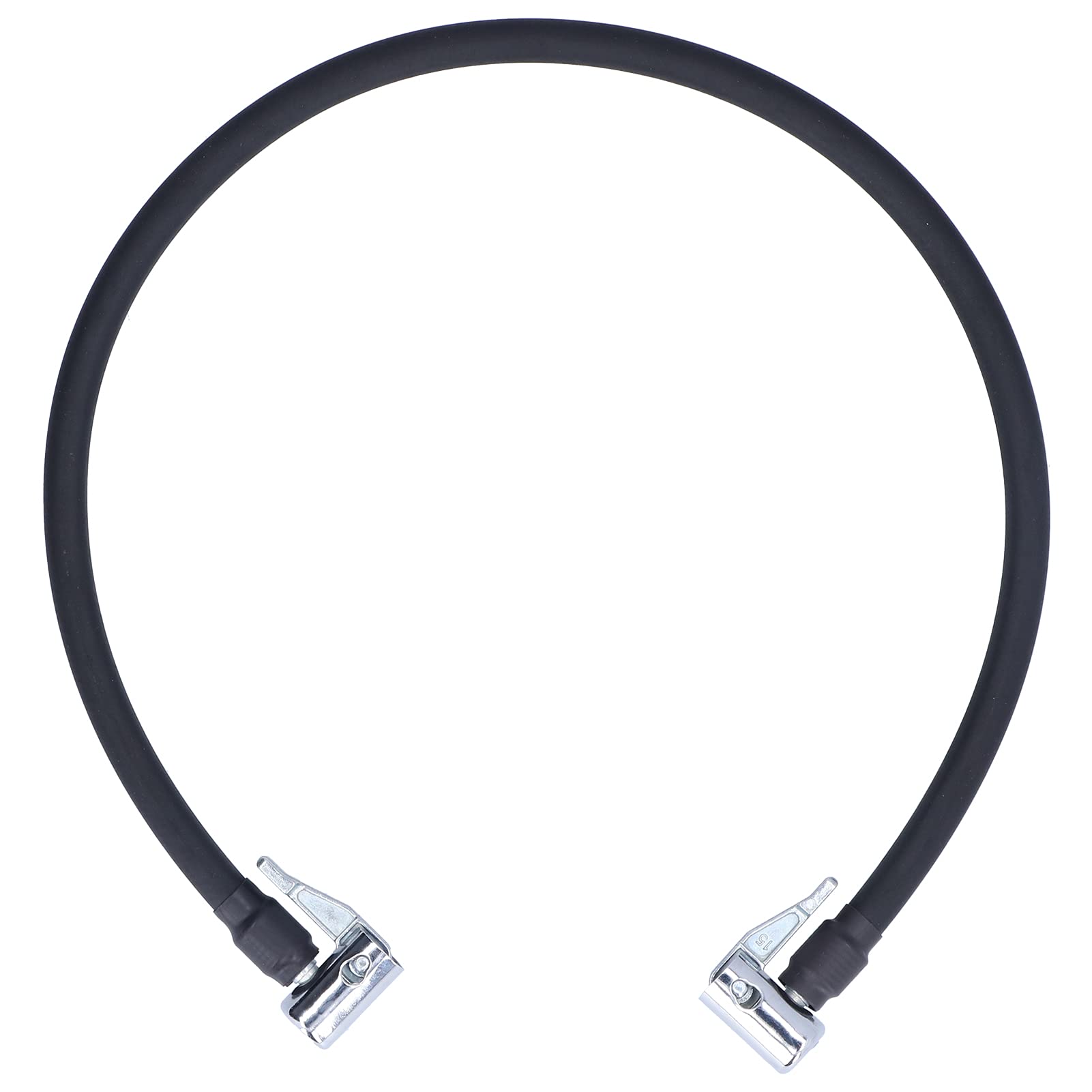 Aramox Universal 23.6in Rubber Air Pump Hose with Quick-Connect 2-End Fittings - Heavy Duty Car Tire Inflator Accessory for Auto, Bike, SUV & RV Tires - Perfect for Roadside Emergencies and Garage Use