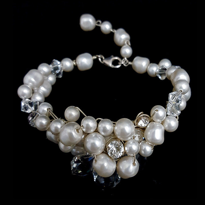 Kezani Angelique Pearl Twist Bridal Bracelet – Elegant Wedding Jewelry for Brides & Special Occasions