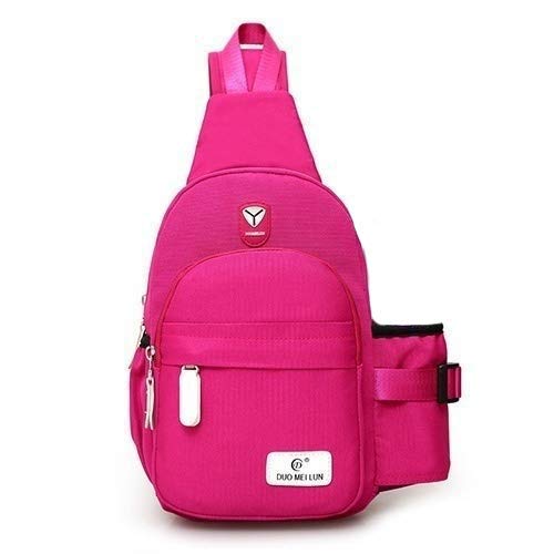 Women's Small Backpack - Lightweight Durable Sling Bag for School, Travel & Daily Use | Shoulder Chest Bag | Pink