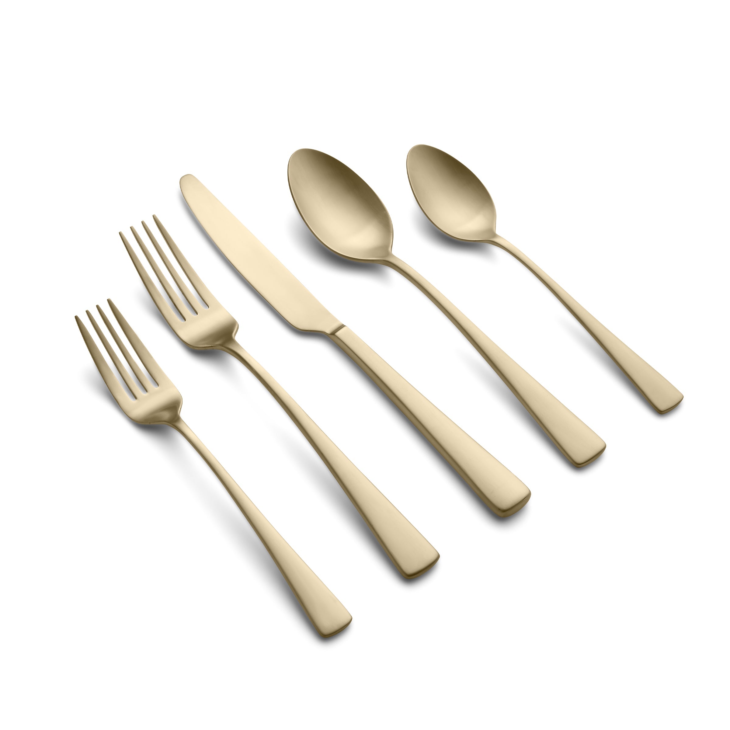 Cerys 20-Piece Flatware Set - Elegant Champagne Satin Finish Stainless Steel Cutlery Set for Dinner, Wedding, and Special Occasions