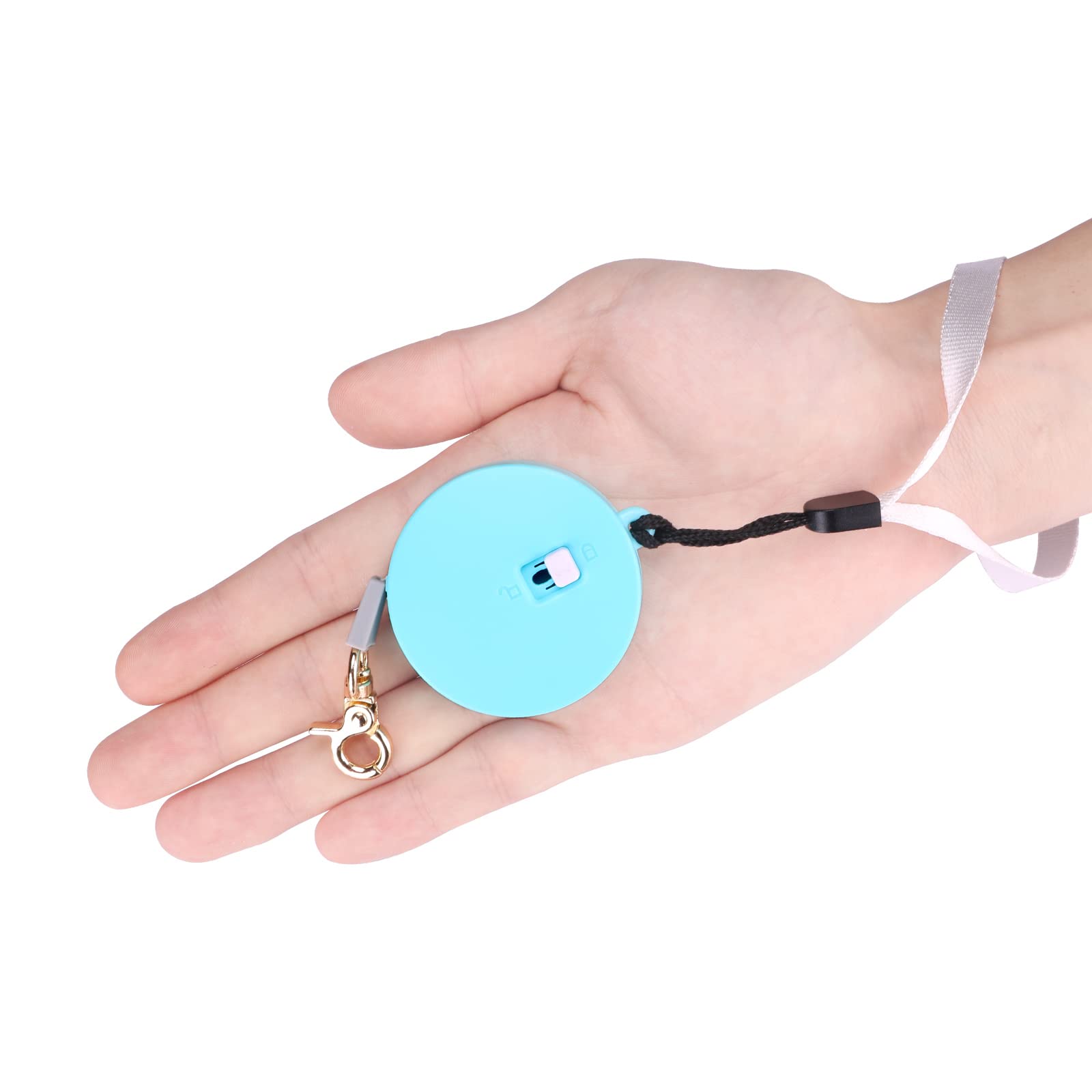 Retractable Dog Leash for Small Dogs & Cats up to 11lbs - 6.5ft Anti-Pull Nylon Tape Leash with Wrist Strap & One-Hand Brake - Hands Free, Portable Walking Leash for Puppies & Kittens (Blue Round) - Perfect for Daily Walks, Jogging & Outdoor Adventures