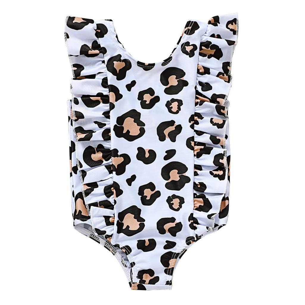 CLOTHBEST Baby Girls' Leopard Print One-Piece Swimsuit for 0-3 Months | Summer Bikini Swimwear for Infants & Toddlers | Perfect for Beach, Pool & Photo Shoots