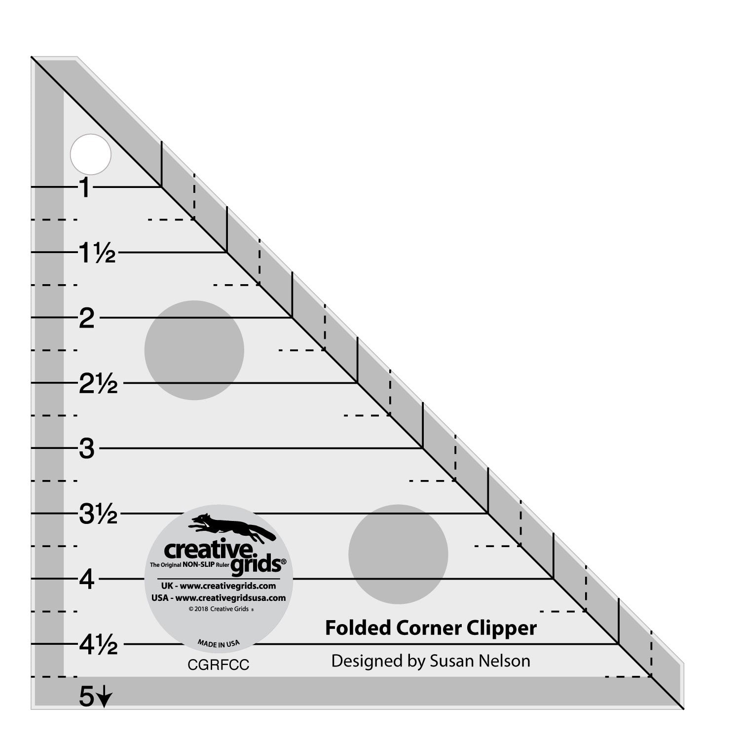 Creative Grid Folded Corner Clipper Tool - Precision Quilting Ruler for Perfect 45° Angles | Ideal for Patchwork, Quilting & Sewing Projects