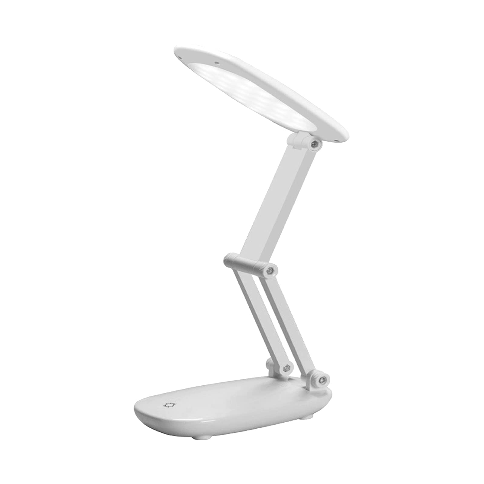 SS SUNSBELL LED Desk Lamp - Foldable Touch Control Table Lamp with 3 Brightness Levels, Rechargeable Reading Light for Home Office, Dorm Room, Study & Travel | White | Perfect for Night Reading, Computer Work & Bedside Lighting