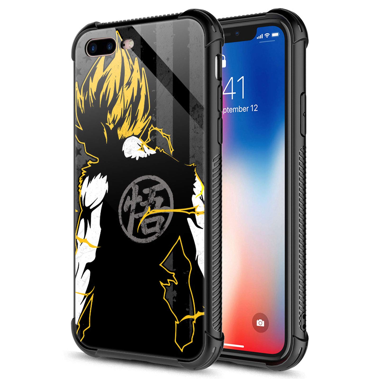 Premium Shockproof iPhone 8 Case with Tempered Glass - Compatible with iPhone 7/SE 2020 | Cute Yellow Lightning Man Design for Women, Girls & Boys | Anti-Scratch Protection for Daily Use, School & Travel