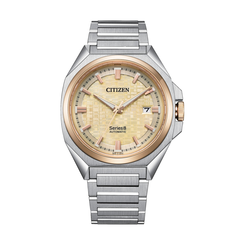 Series 8 831 Automatic 40mm Champagne Dial Men's Watch with Stainless Steel Bracelet - Perfect for Business, Formal Occasions & Everyday Wear