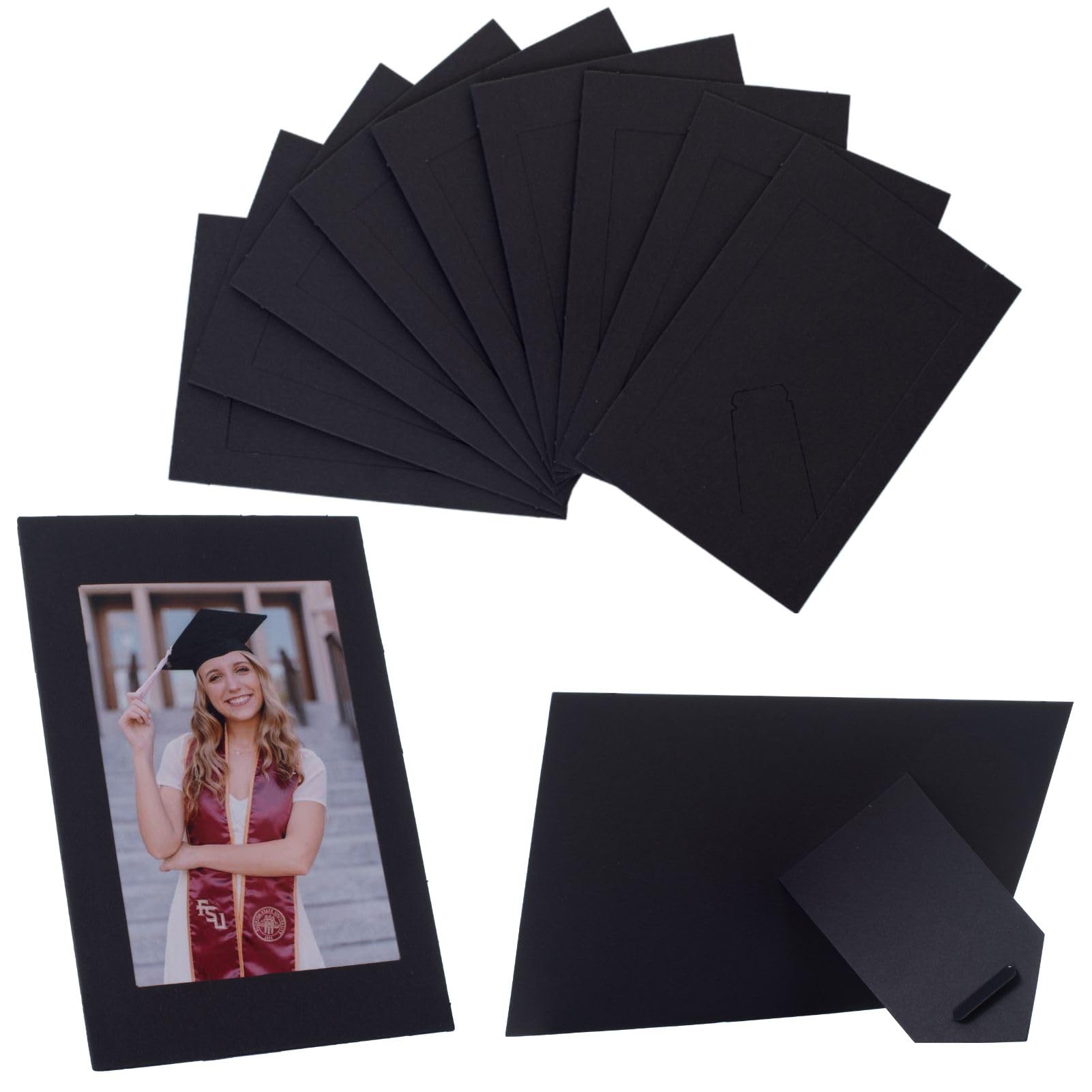 4x6 Cardboard Photo Frames - 50 Pack Black for DIY, Weddings & Classrooms