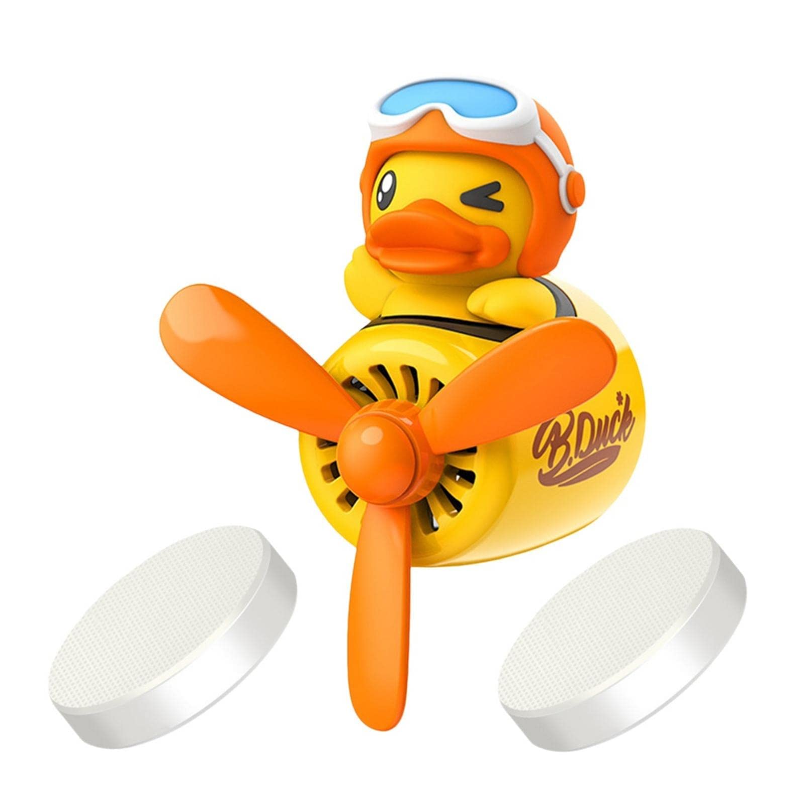 Cartoon Bear Pilot Car Air Freshener - Hanging Vent Clip Aroma Diffuser for Cars | Automotive Air Freshener with Adjustable Fan | Yellow Duck Design | Perfect for Road Trips & Daily Commutes