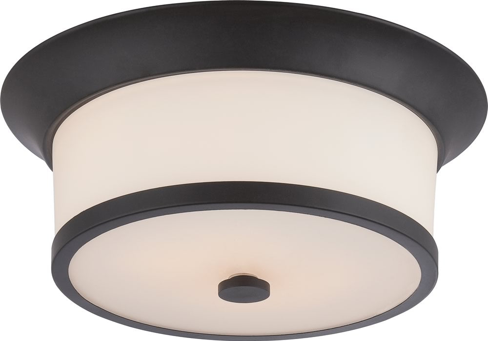 13W Mobili 2-Light Flush Mount Ceiling Light Fixture in Aged Bronze - Perfect for Bedroom, Living Room and Hallway Lighting