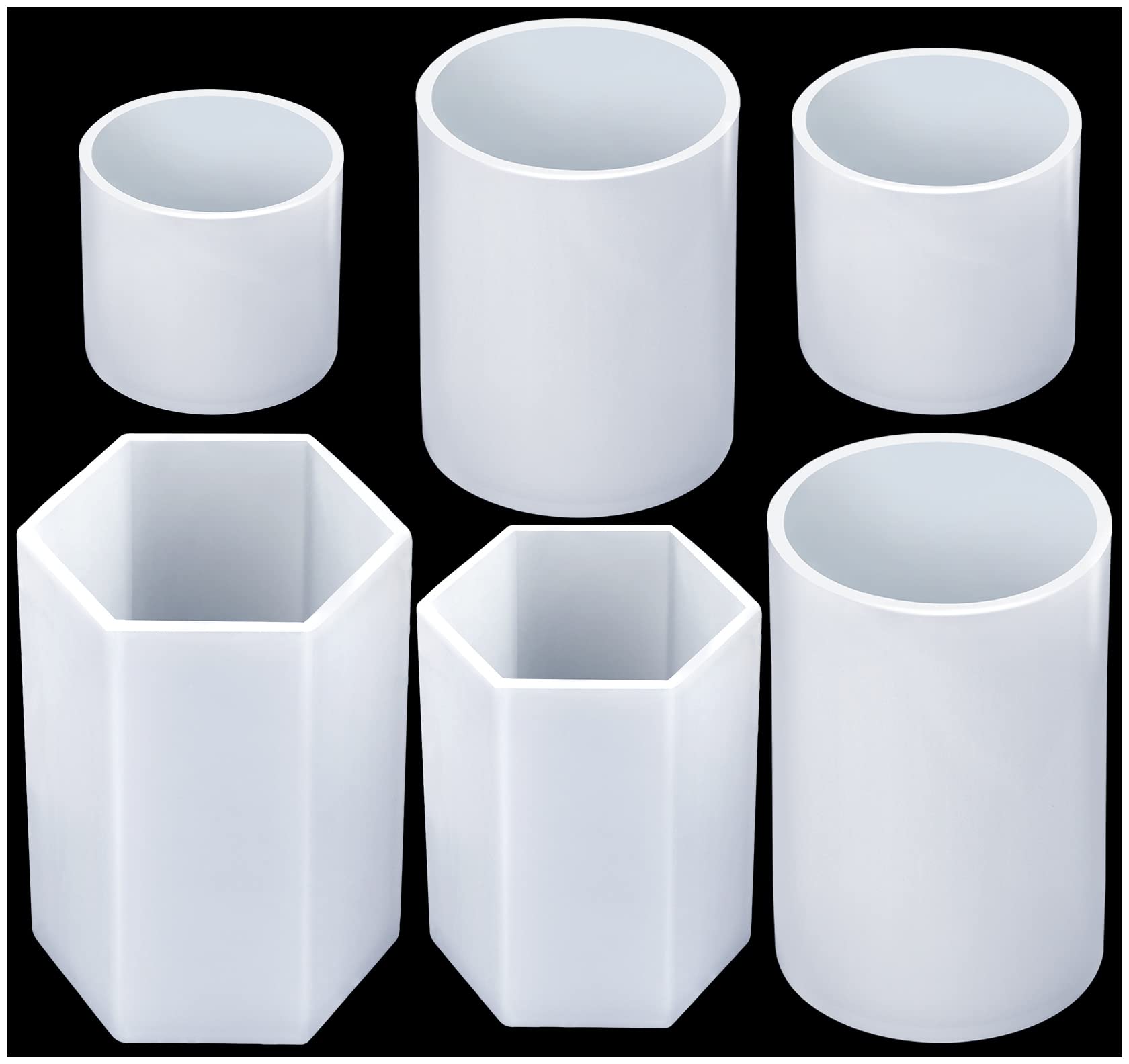 4PCS Cylinder & 2PCS Hexagon Silicone Candle Molds for DIY Candle Making - Reusable, Non-Stick Wax Molds for Home Decor, Wedding Centerpieces & Relaxation Gifts