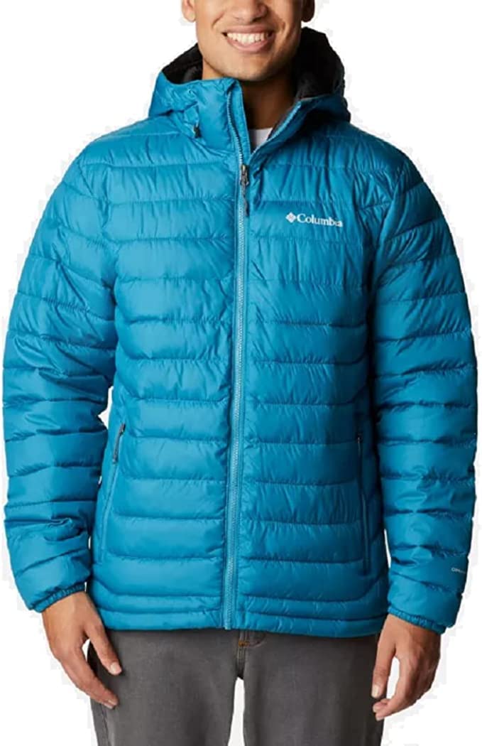 Columbia Men's Powder Lite Hooded Jacket - Lightweight Water-Resistant Winter Jacket for Hiking & Outdoor Activities