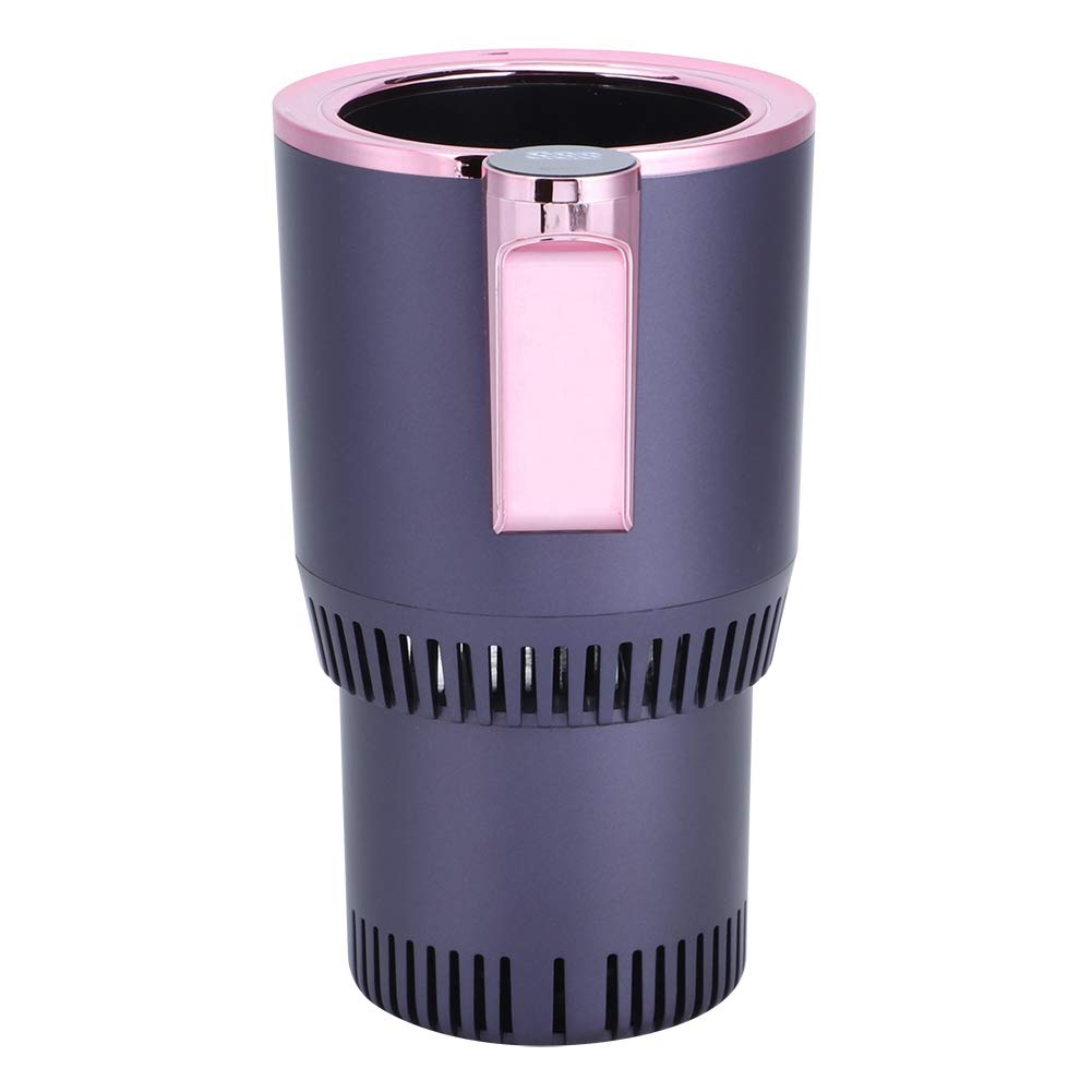 2-in-1 Car Cup Warmer & Cooler - 12V Auto Beverage Heater & Chiller for Coffee, Tea, Milk - Travel Mug Holder for Commuters, Road Trips & Office Use (Purple)
