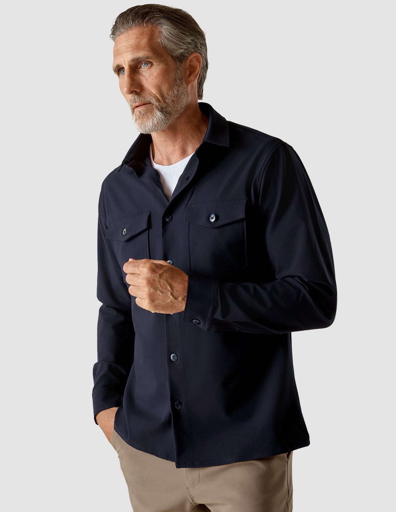Men's Overshirt in Midnight Blue - Lightweight Casual Jacket for Layering & Outdoor Activities | Perfect for Fall & Spring Wear