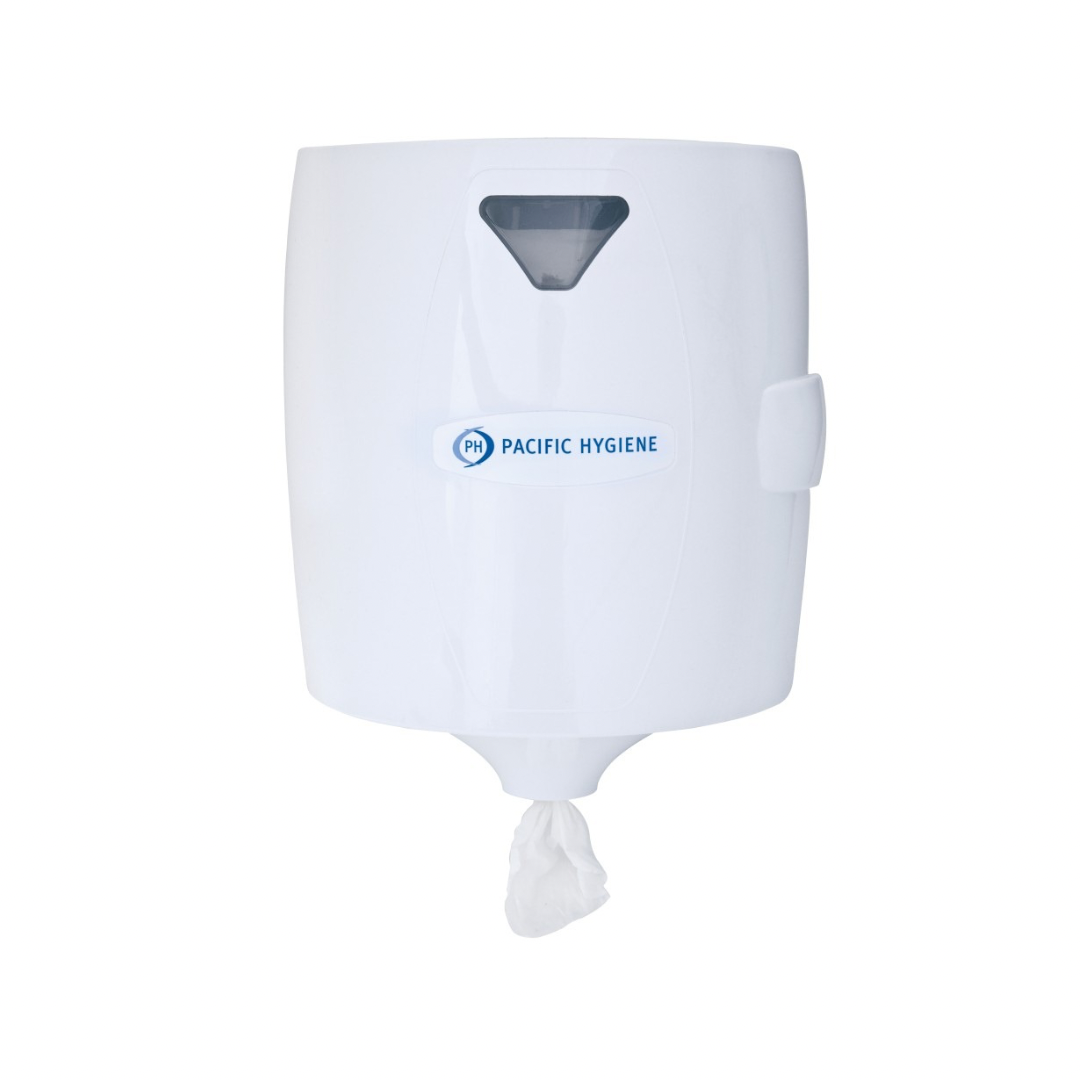 Pacific Hygiene D52 Centrefeed Paper Towel Dispenser - White | Heavy-Duty Commercial Restroom & Kitchen Use for Offices, Restaurants & Hospitals