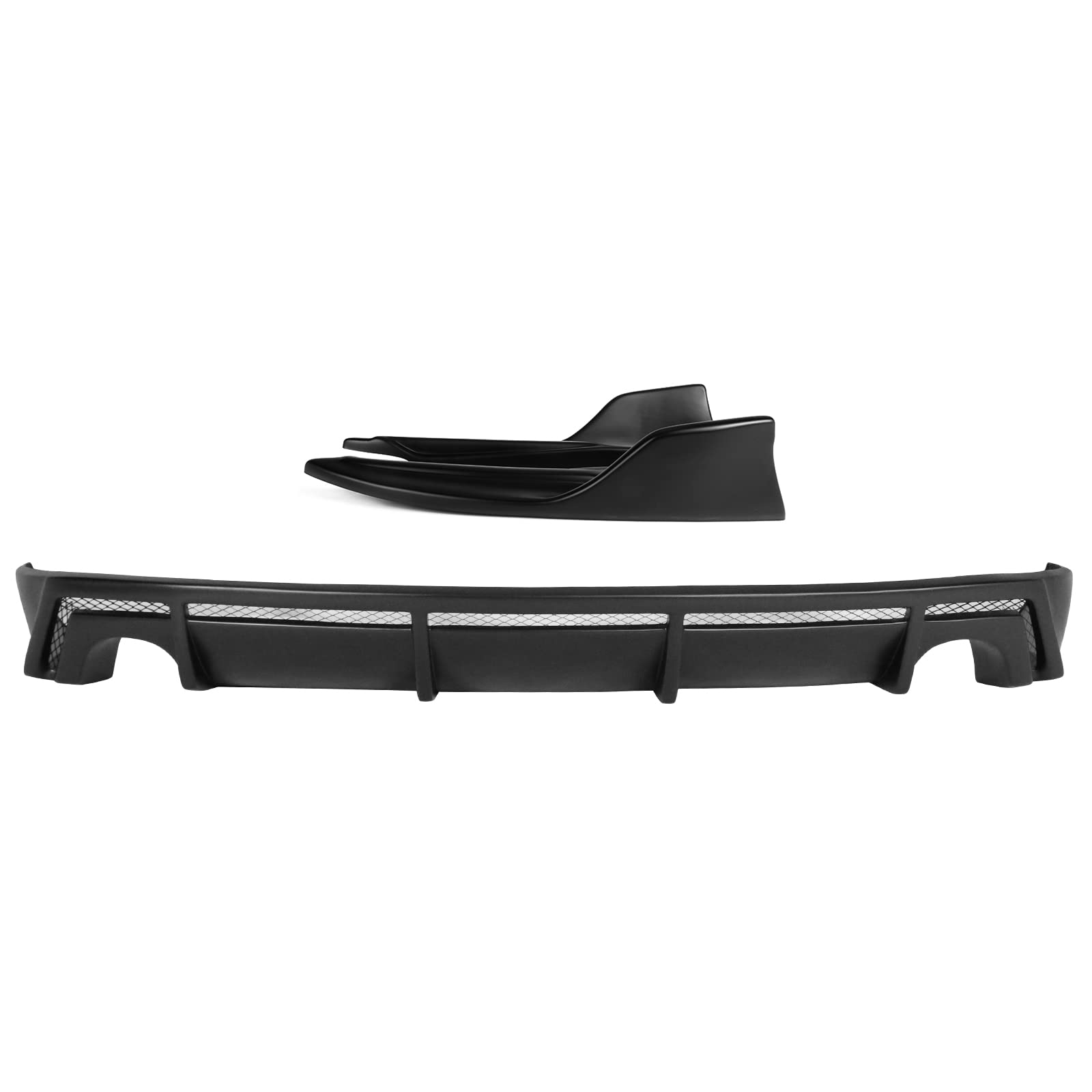 IKON MOTORSPORTS Rear Diffuser & Front Splitter Lip Kit for 2014-2016 Lexus IS F Sport - Unpainted PP Spoiler Valance & Chin Lip | Aggressive Styling Upgrade for Street Racing & Car Shows