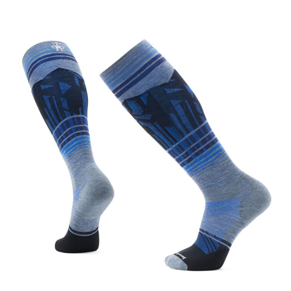 Smartwool Men's Ski Socks with Targeted Cushion - Summit Shot Pewter Blue - Warm & Durable Hiking & Winter Sports Socks for Skiing, Snowboarding & Outdoor Adventures