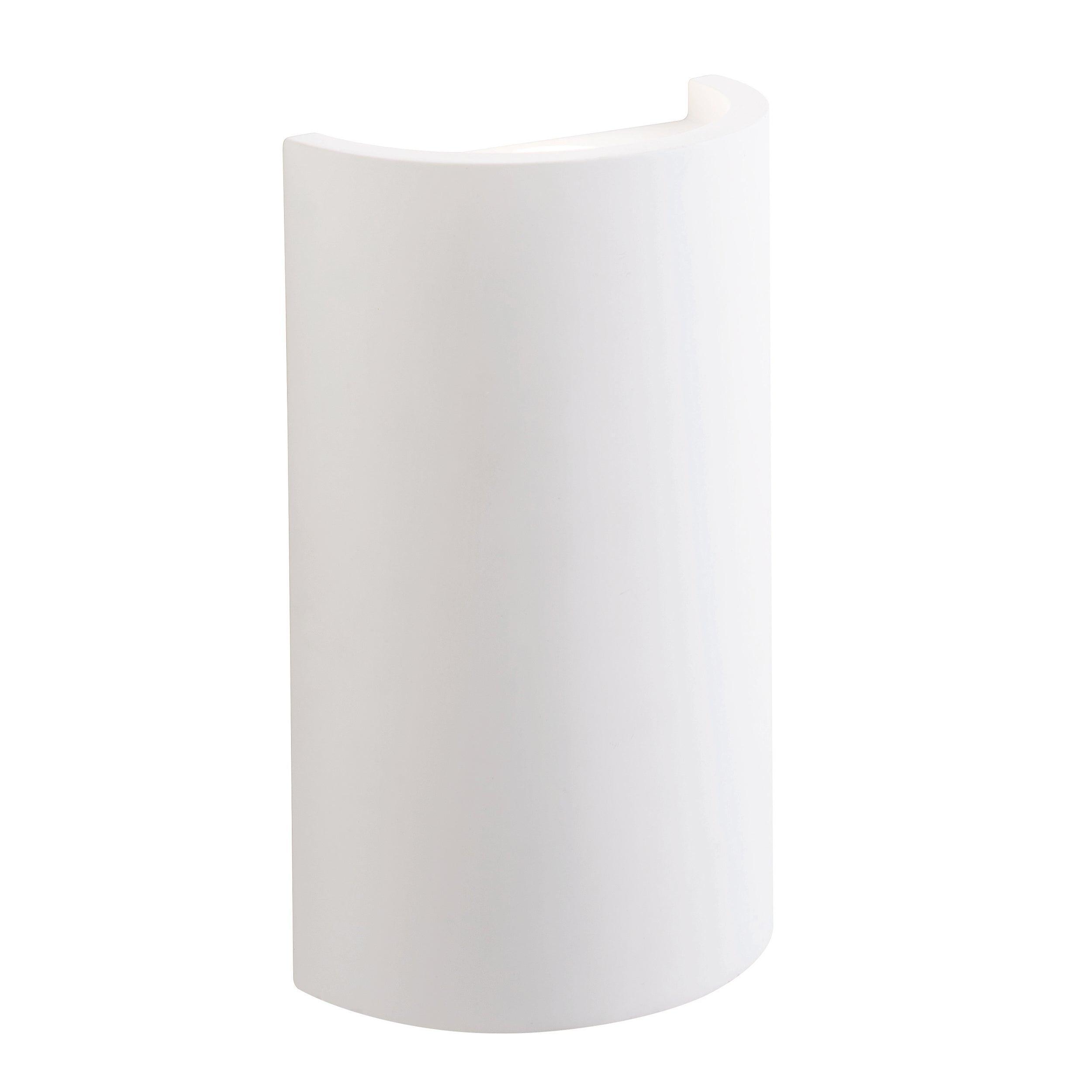 Crescent White Paintable Plaster Wall Light 2.8W LED - Modern Home Decor Lighting for Bedroom, Living Room & Hallway