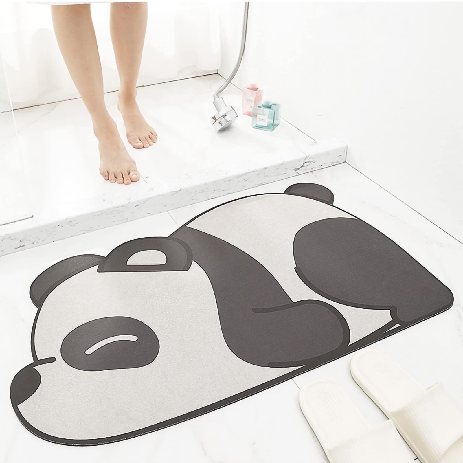 Utoimkio Cute Panda Bath Mat - Super Absorbent & Non-Slip Bathroom Rug for Kitchen, Bedroom, Entrance - 40x60cm/15.72x23.62in - Perfect for Kids' Bathrooms, Pet Lovers & Cozy Home Decor