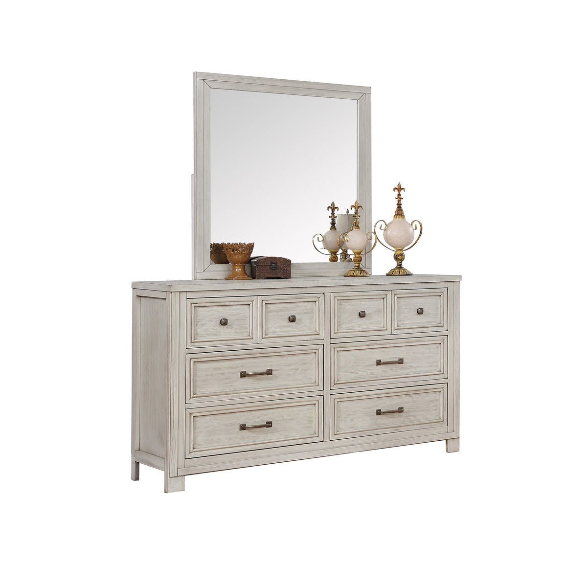 Darcy White Dresser - Modern 6-Drawer Wooden Chest for Bedroom & Living Room Storage | Stylish Home Furniture for Organizing Clothes, Linens & Accessories