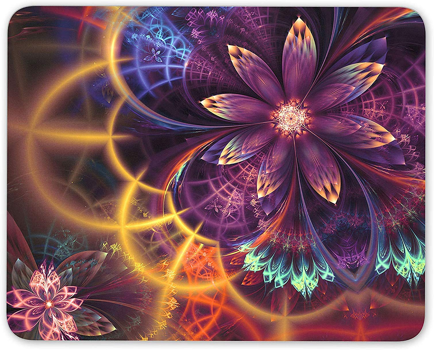 10 x 12 Inch Glowing Flower Mouse Pad - Purple LED Gaming Mouse Mat for Girls, Women & Moms | Non-Slip Desk Accessory | Perfect Gift for Gamers, Office & Home Computer Use